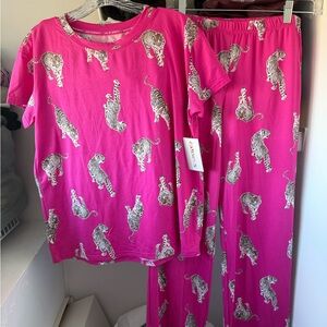 Pink Tiger Print Pajamas Womens xs